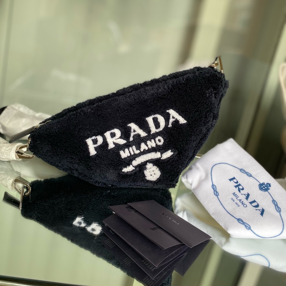 Prada Black and White Mini Bag with Iconic Logo
